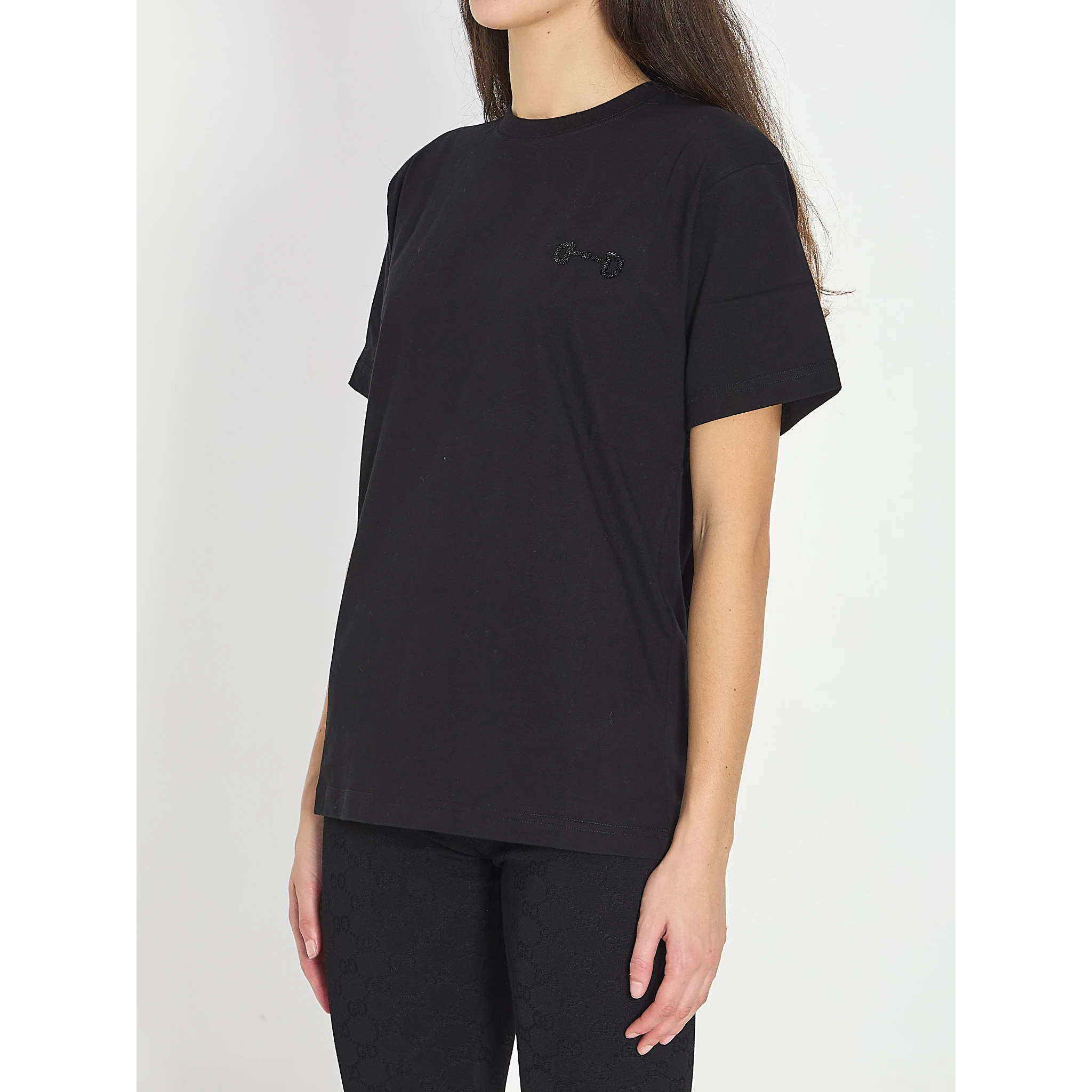 Cotton jersey T-shirt with embroidery