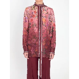 قميص حريري مطبوع