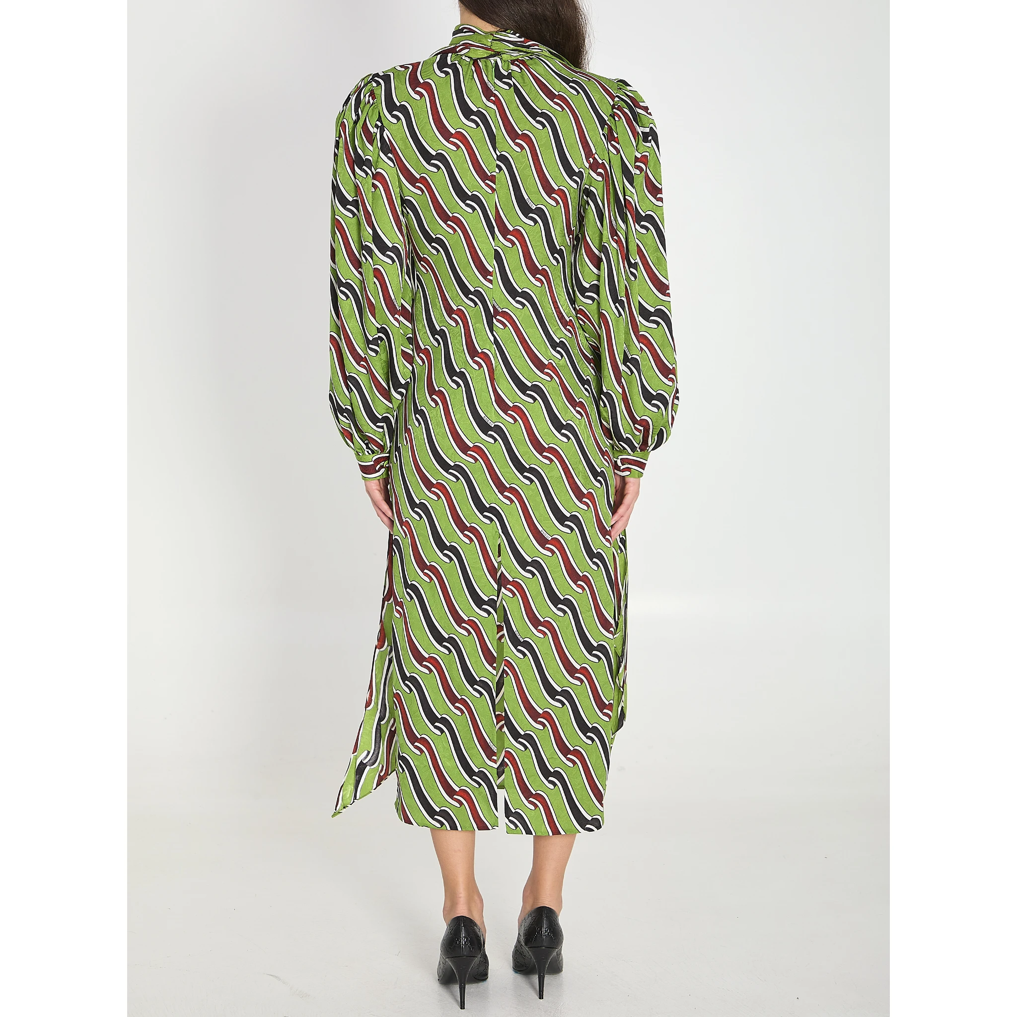 فستان حريري مطبوع