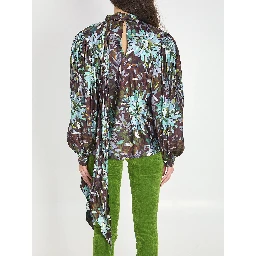 Printed silk twill shirt