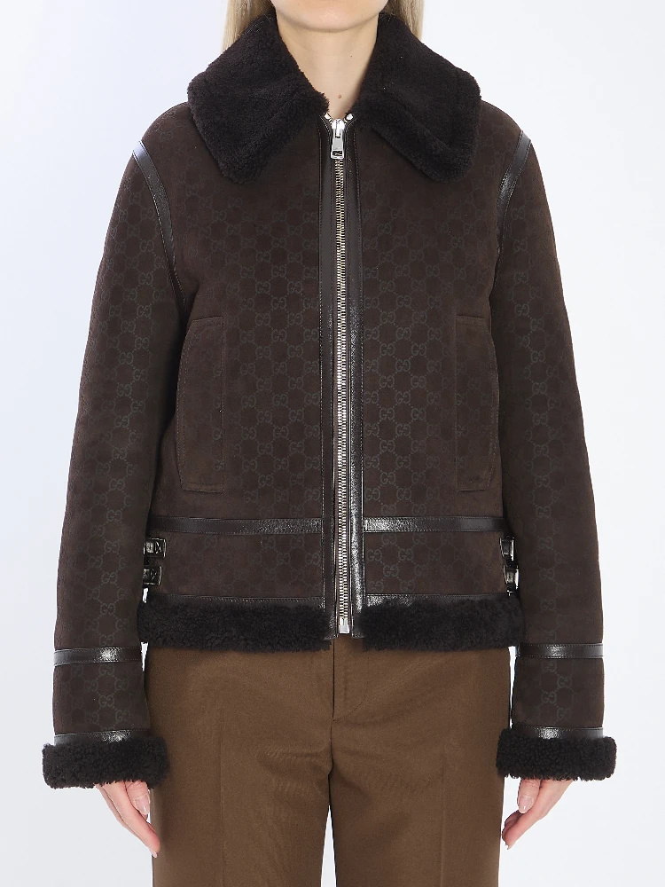 Suede leather and shearling jacket