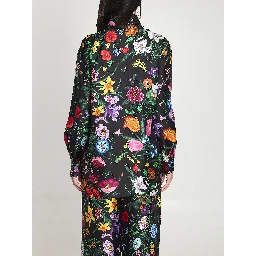 Printed silk twill shirt