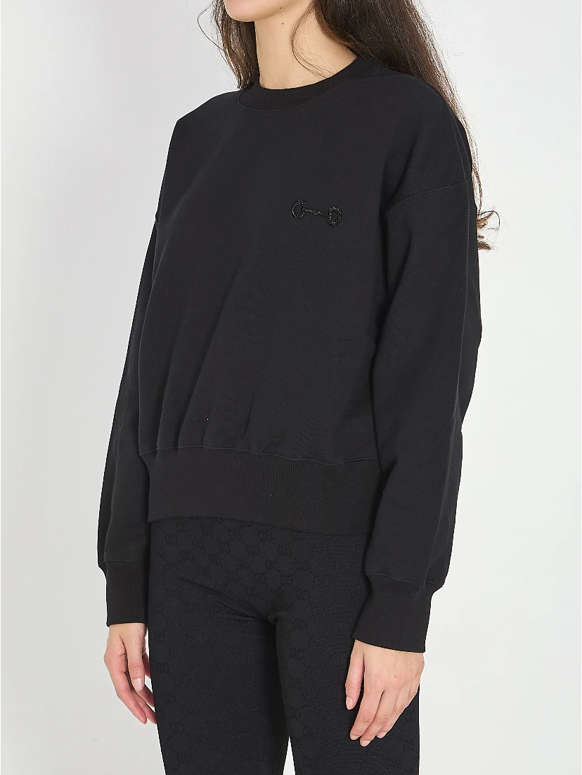Cotton jersey sweatshirt with embroidery