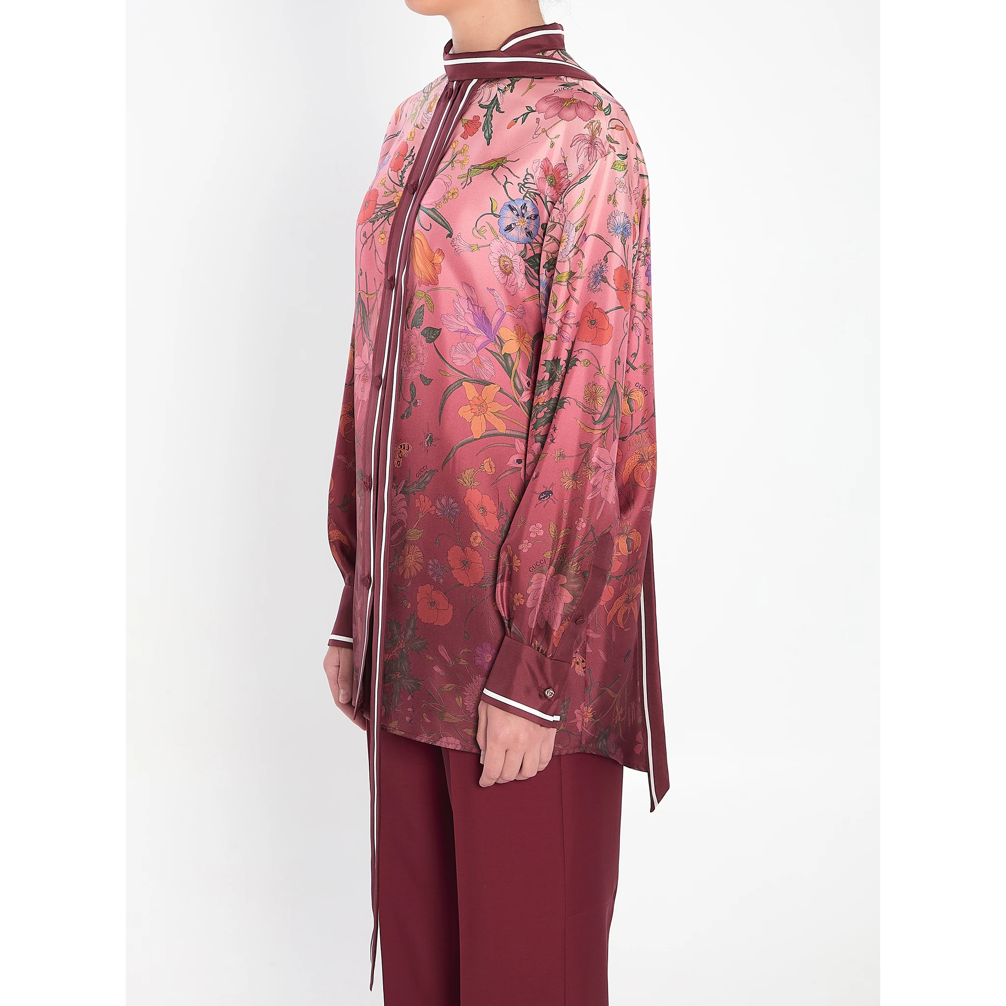 قميص حريري مطبوع