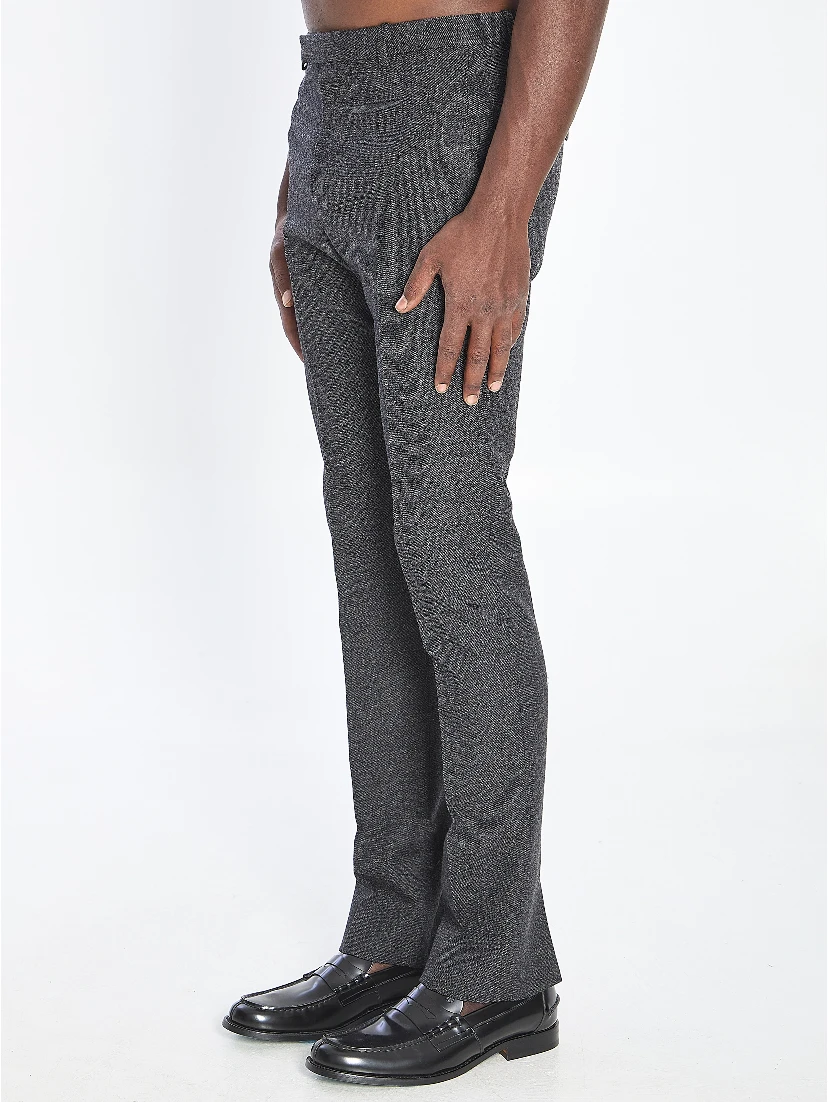 Wool mouliné pant