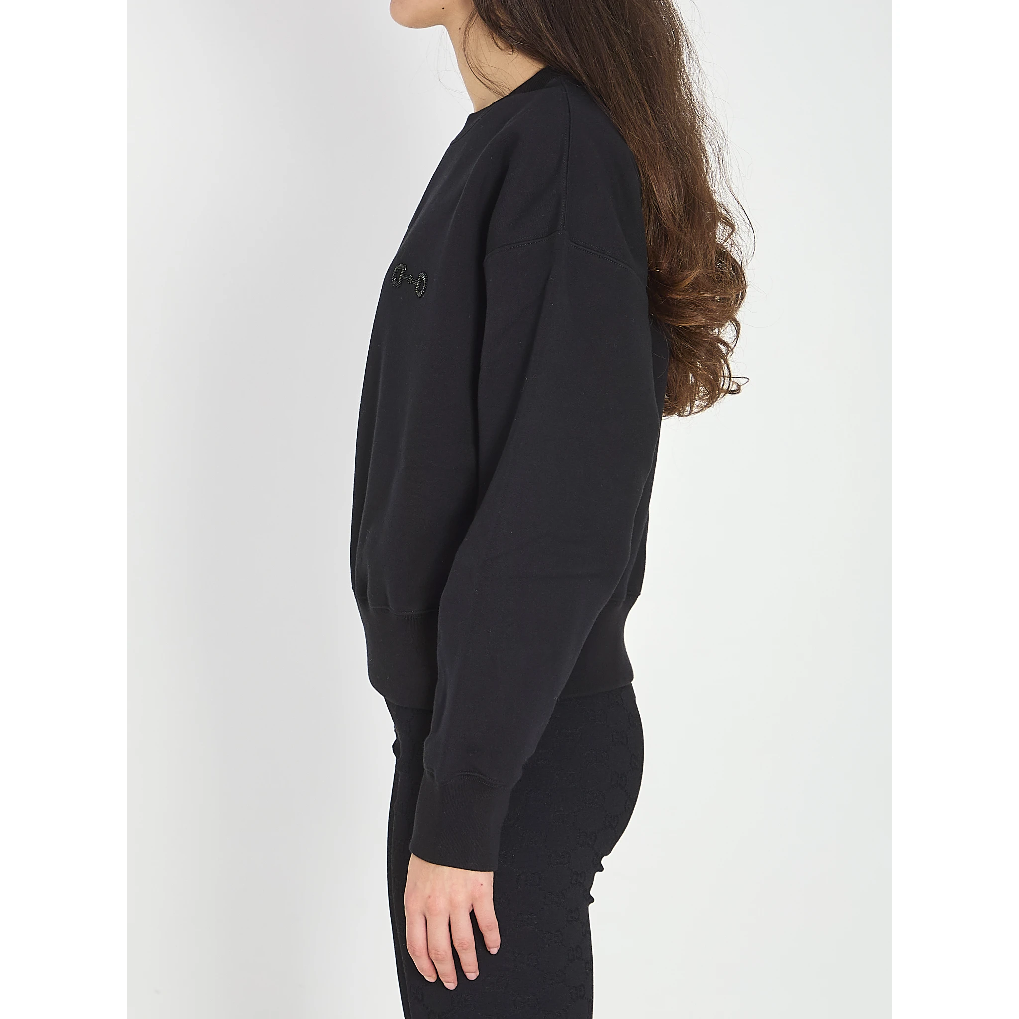 Cotton jersey sweatshirt with embroidery