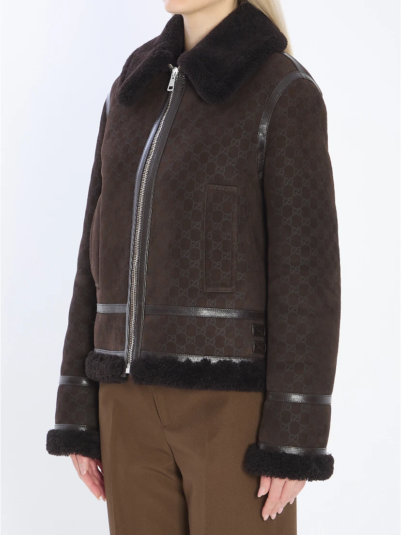 Suede leather and shearling jacket