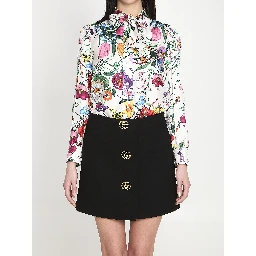 Printed silk twill shirt