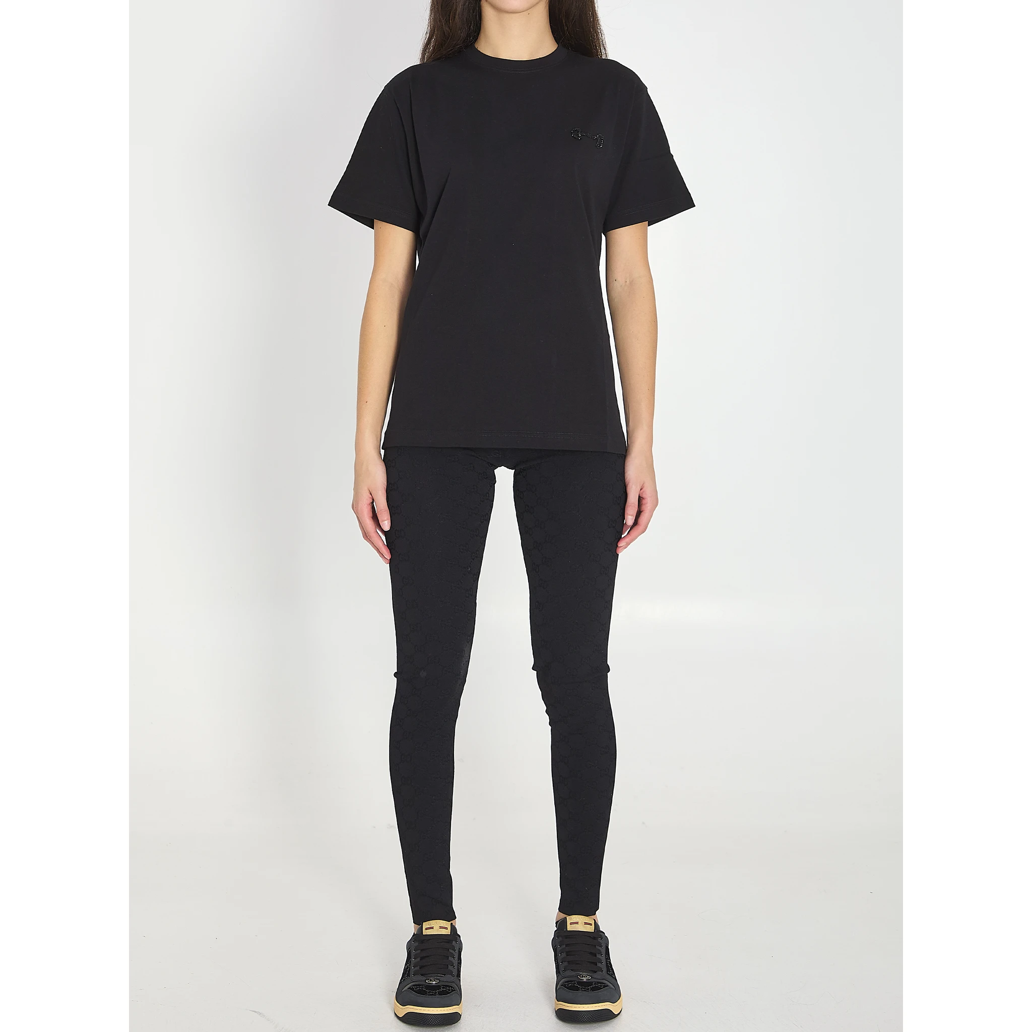 Cotton jersey T-shirt with embroidery