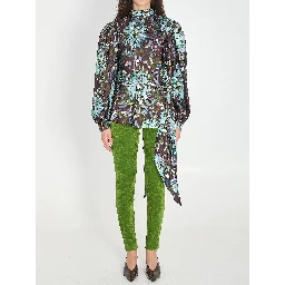 Printed silk twill shirt