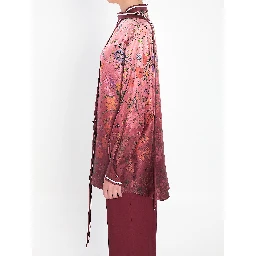 قميص حريري مطبوع