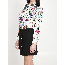 Printed silk twill shirt