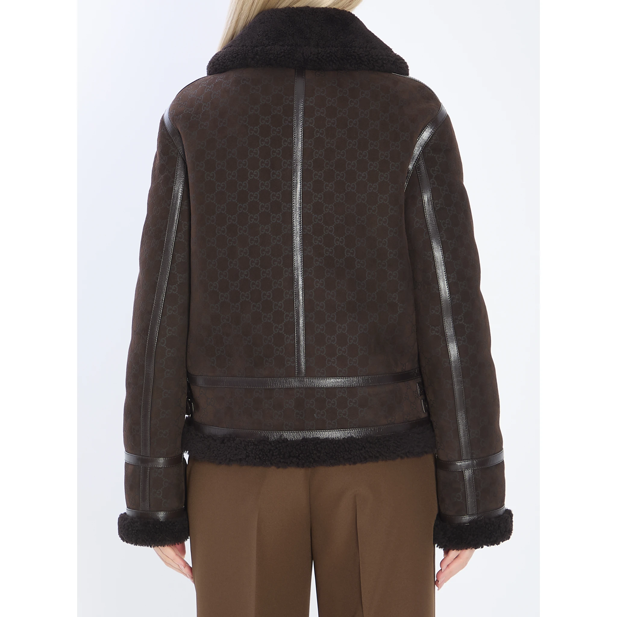 Suede leather and shearling jacket