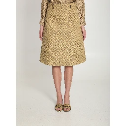 GG cotton canvas fabric skirt