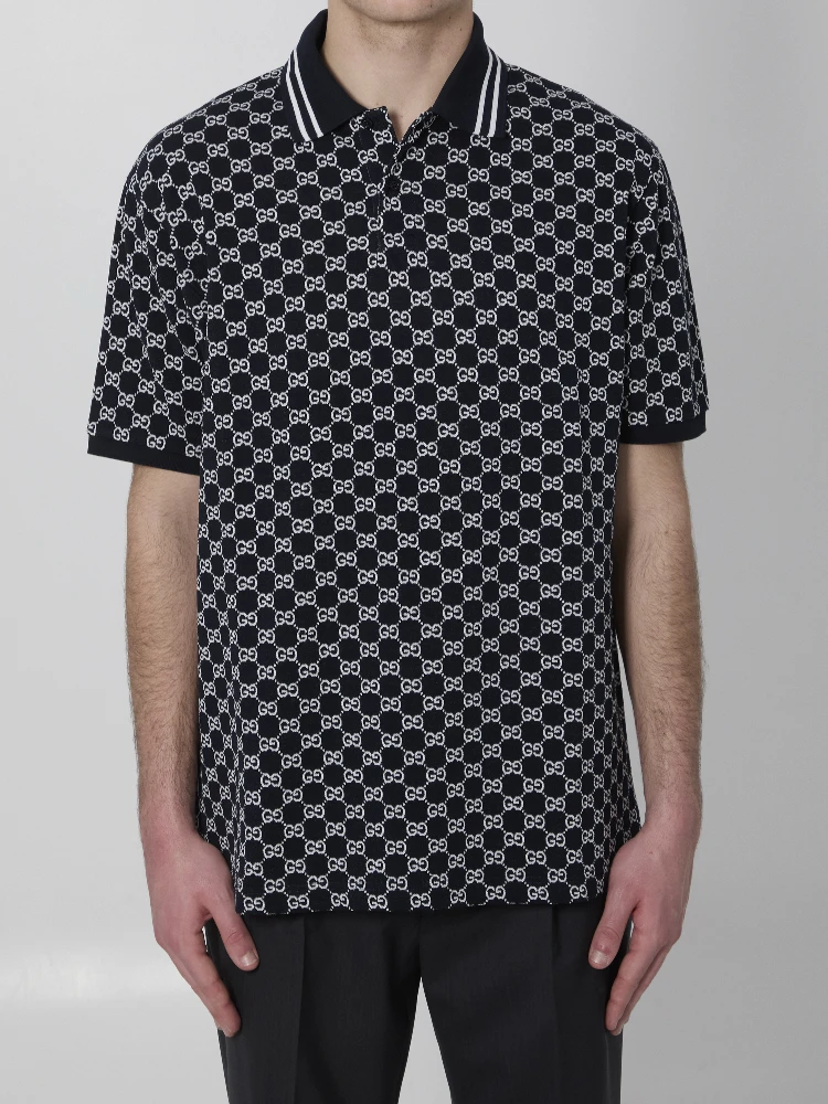 GG jacquard cotton piqué polo shirt