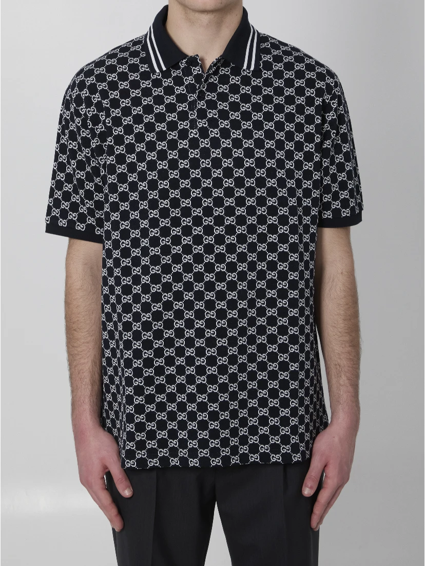 GG jacquard cotton piqué polo shirt