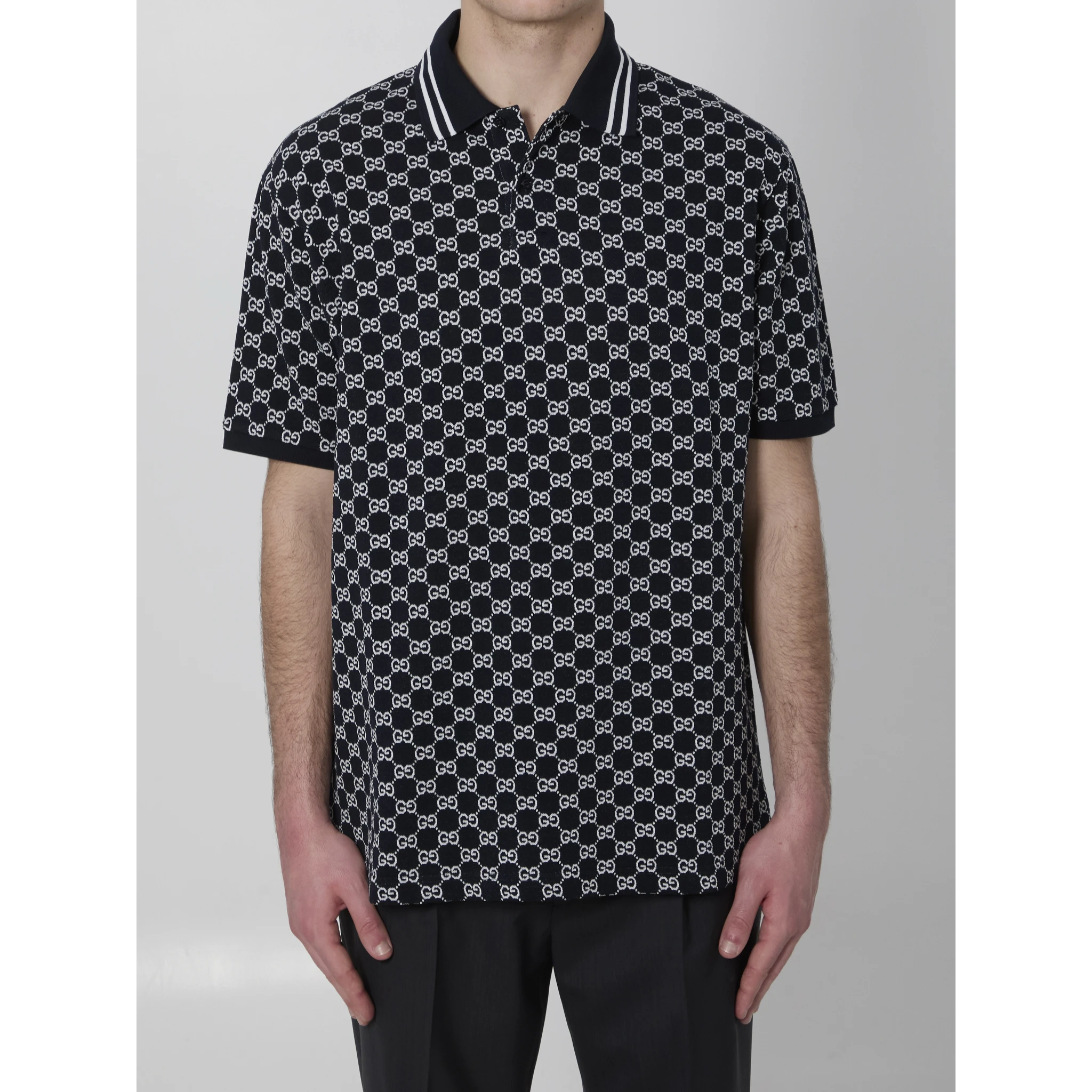 GG jacquard cotton piqué polo shirt
