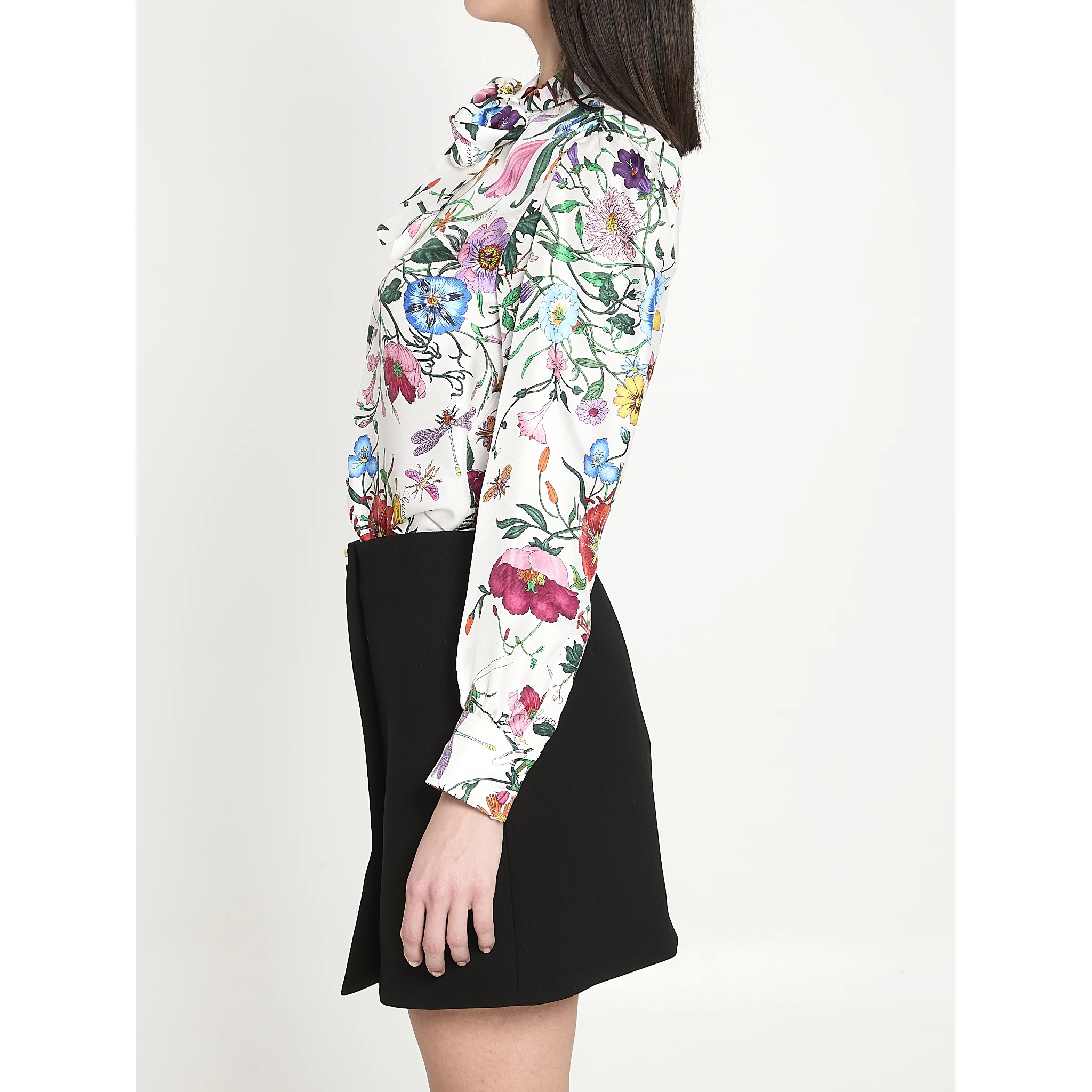 Printed silk twill shirt