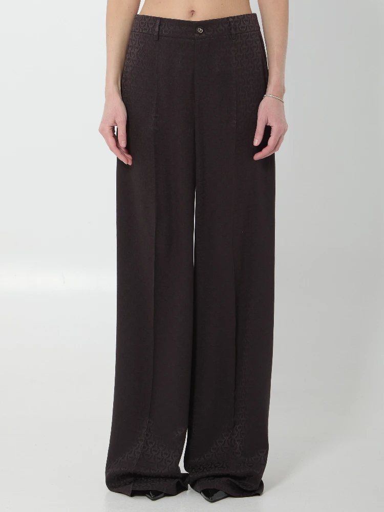 Silk jacquard pant with Horsebit