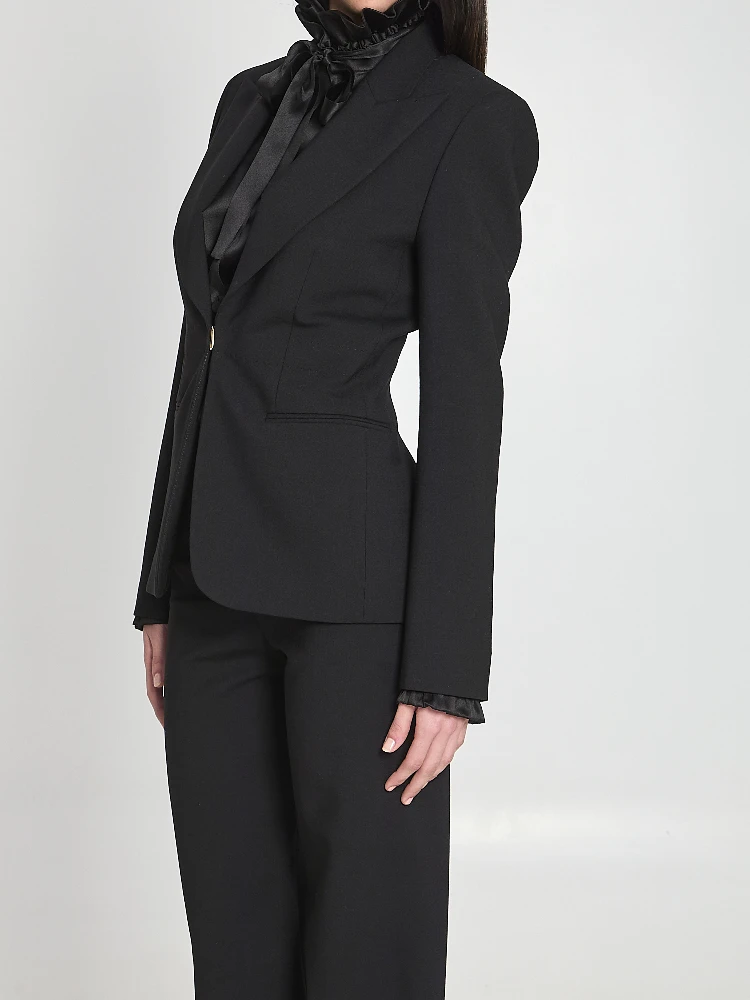 Technical stretch wool jacket alternative