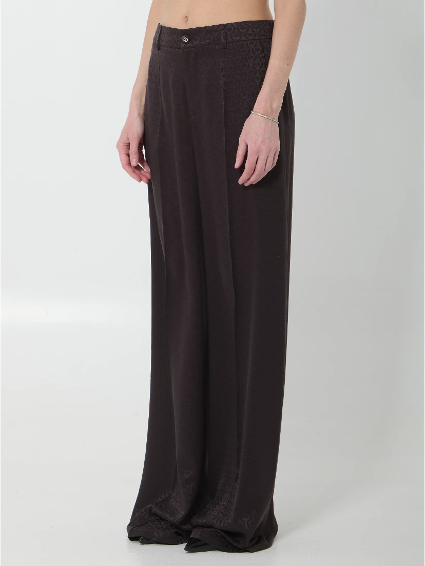 Silk jacquard pant with Horsebit