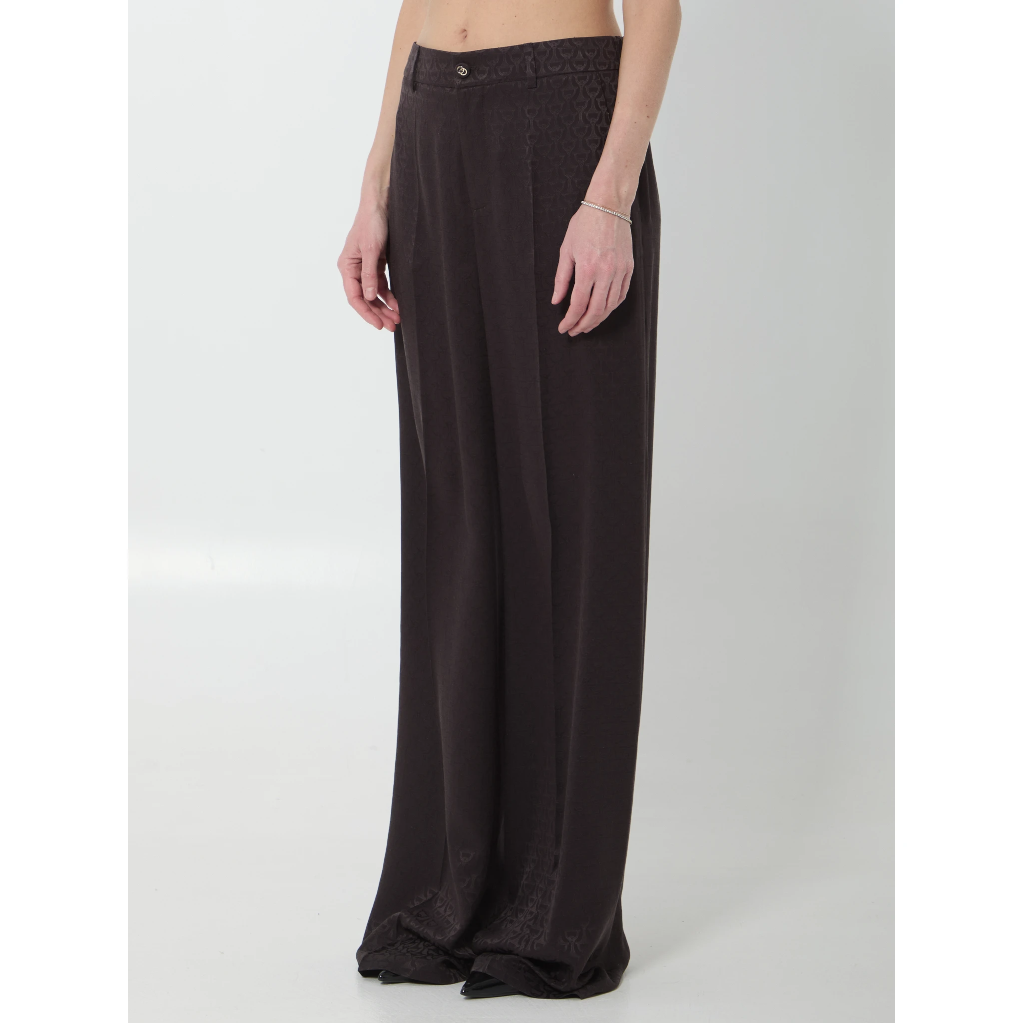 Silk jacquard pant with Horsebit