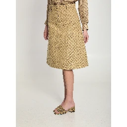 GG cotton canvas fabric skirt