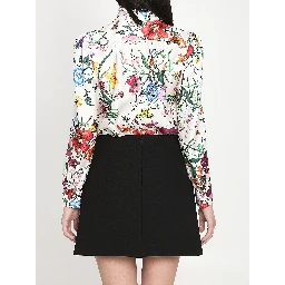 Printed silk twill shirt