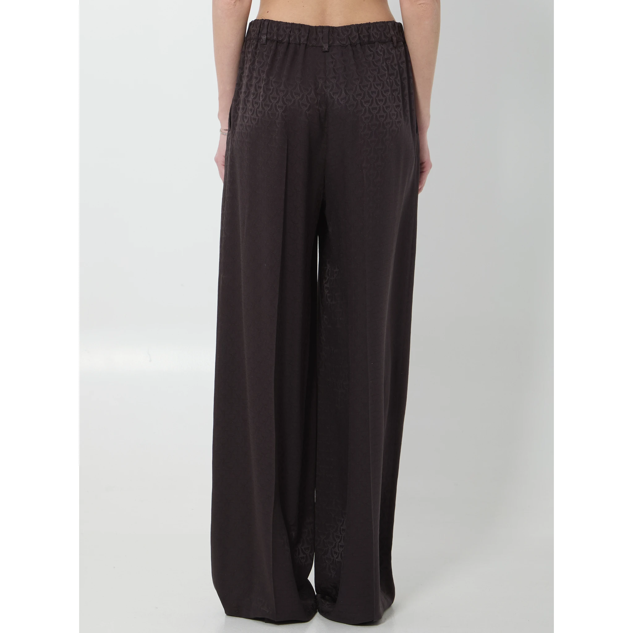 Silk jacquard pant with Horsebit