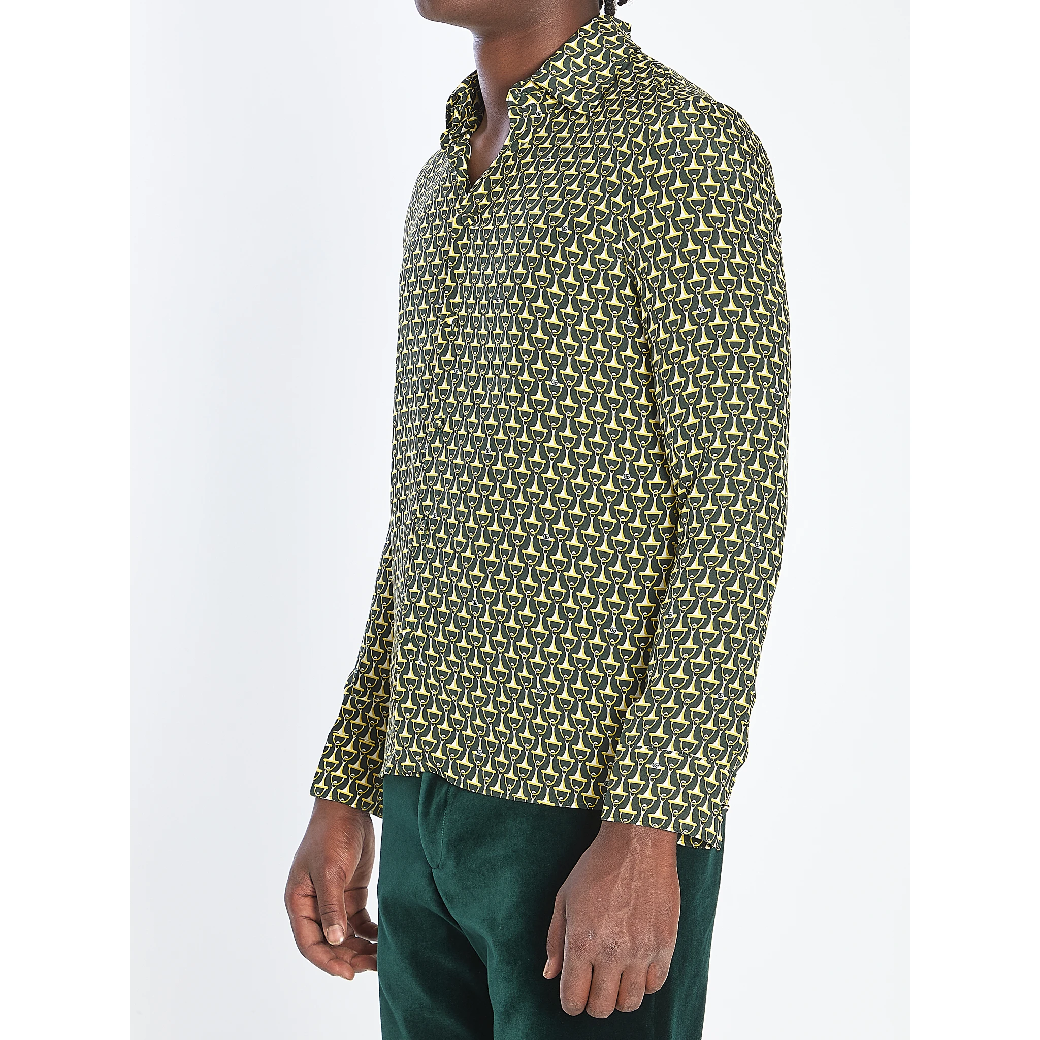Silk shirt with Horsebit print