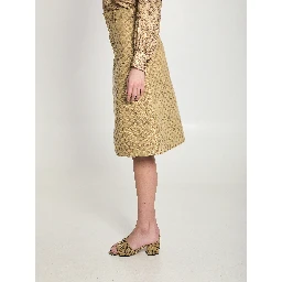 GG cotton canvas fabric skirt