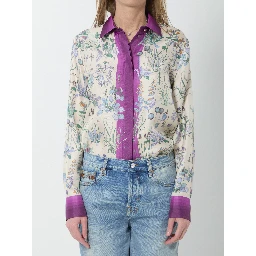 Printed silk twill shirt