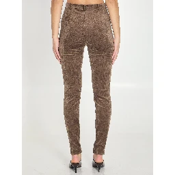 Stretch velvet leggings