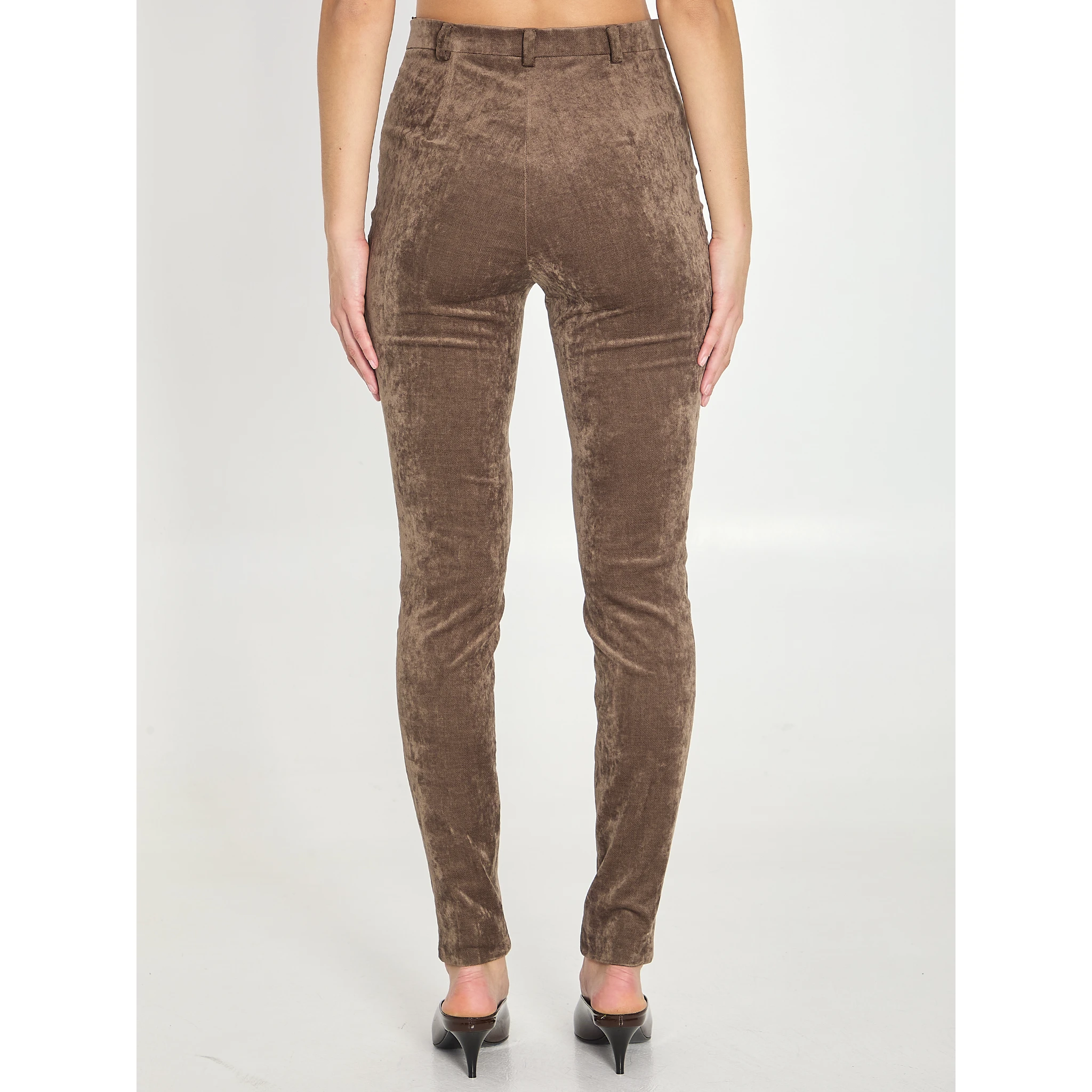 Stretch velvet leggings