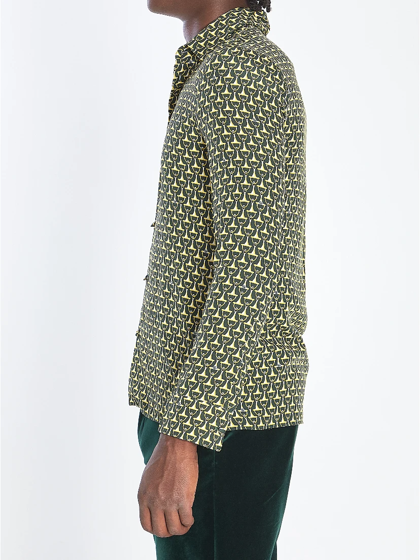 Silk shirt with Horsebit print