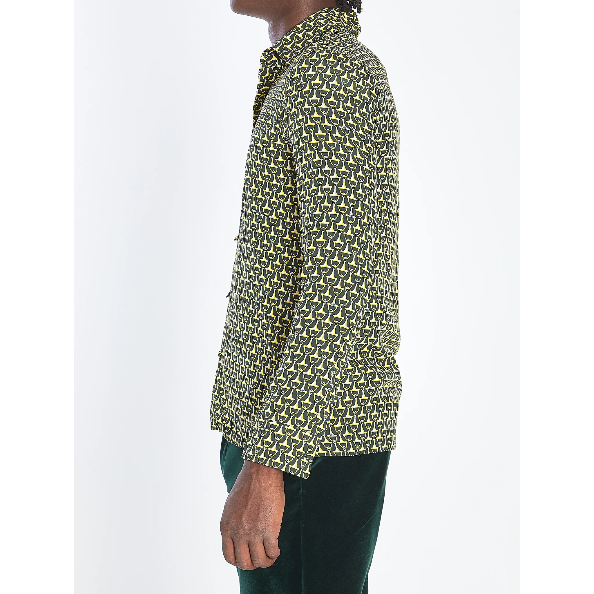 Silk shirt with Horsebit print