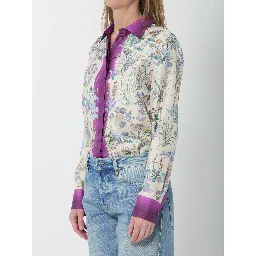 Printed silk twill shirt
