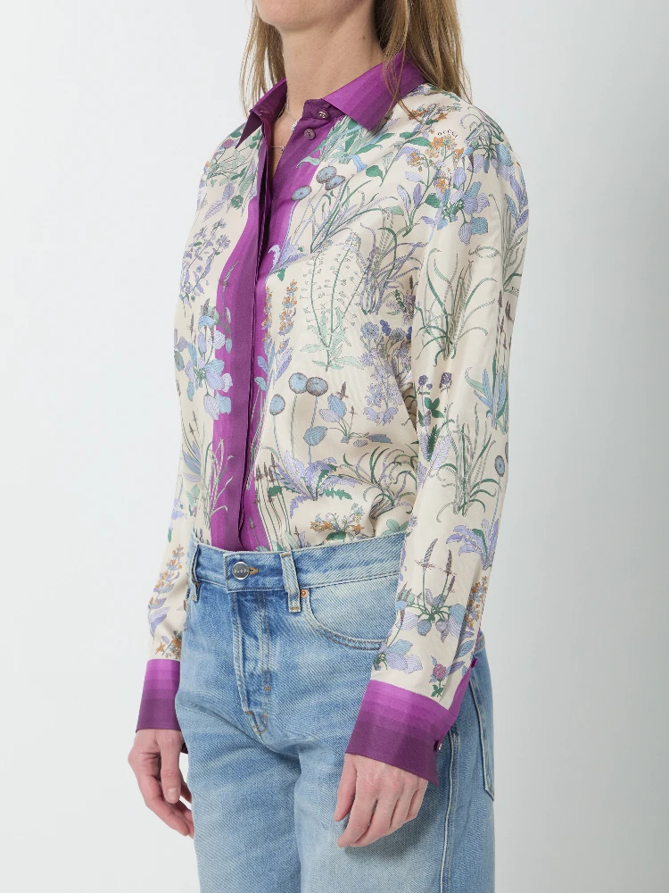 Printed silk twill shirt alternative