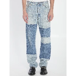 Patchwork denim jeans