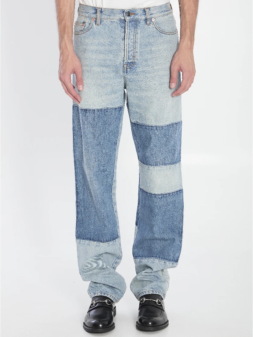 Patchwork denim jeans