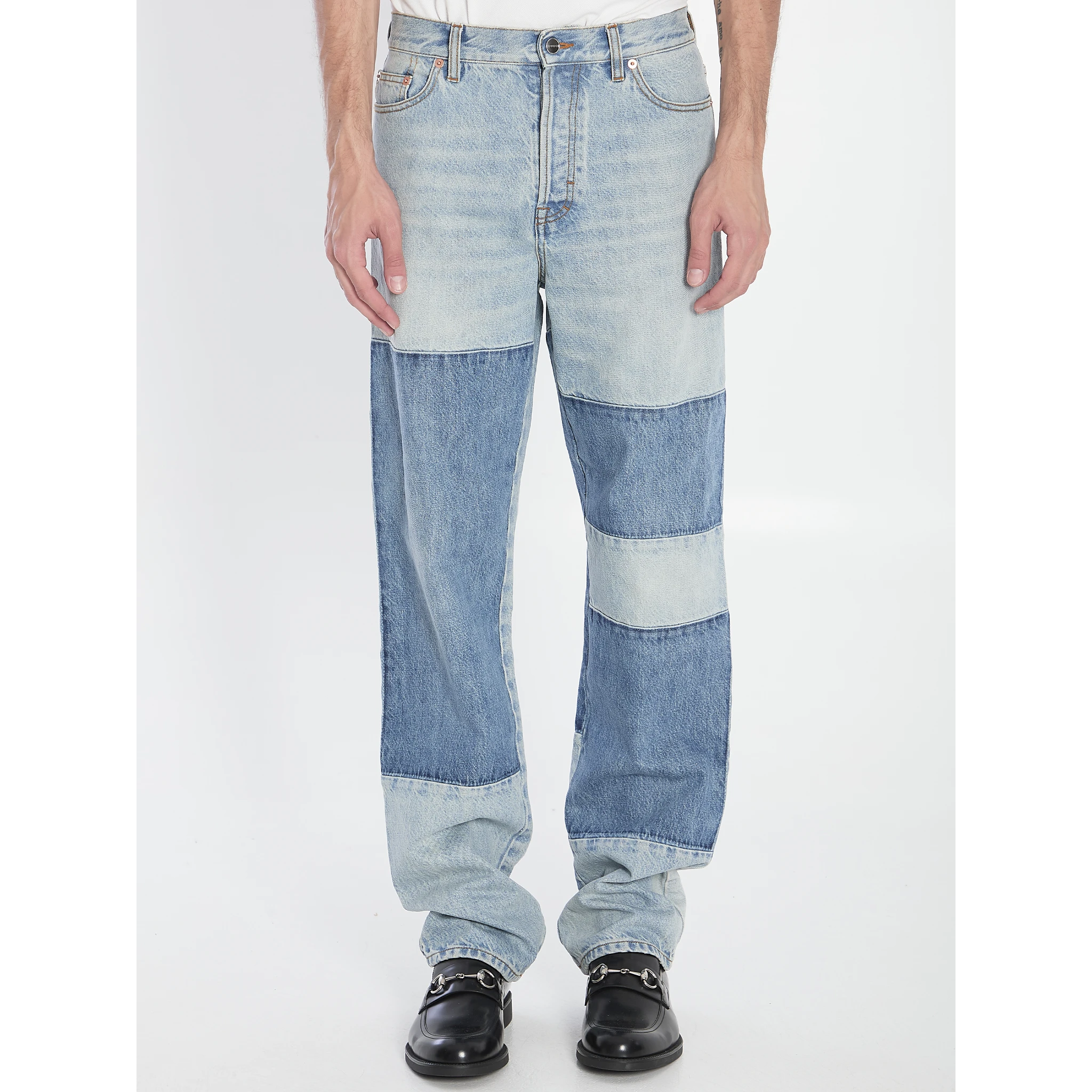 Patchwork denim jeans