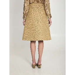 GG cotton canvas fabric skirt