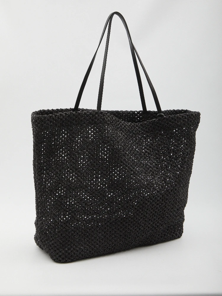 Black Barn Tote bag in Raffia alternative