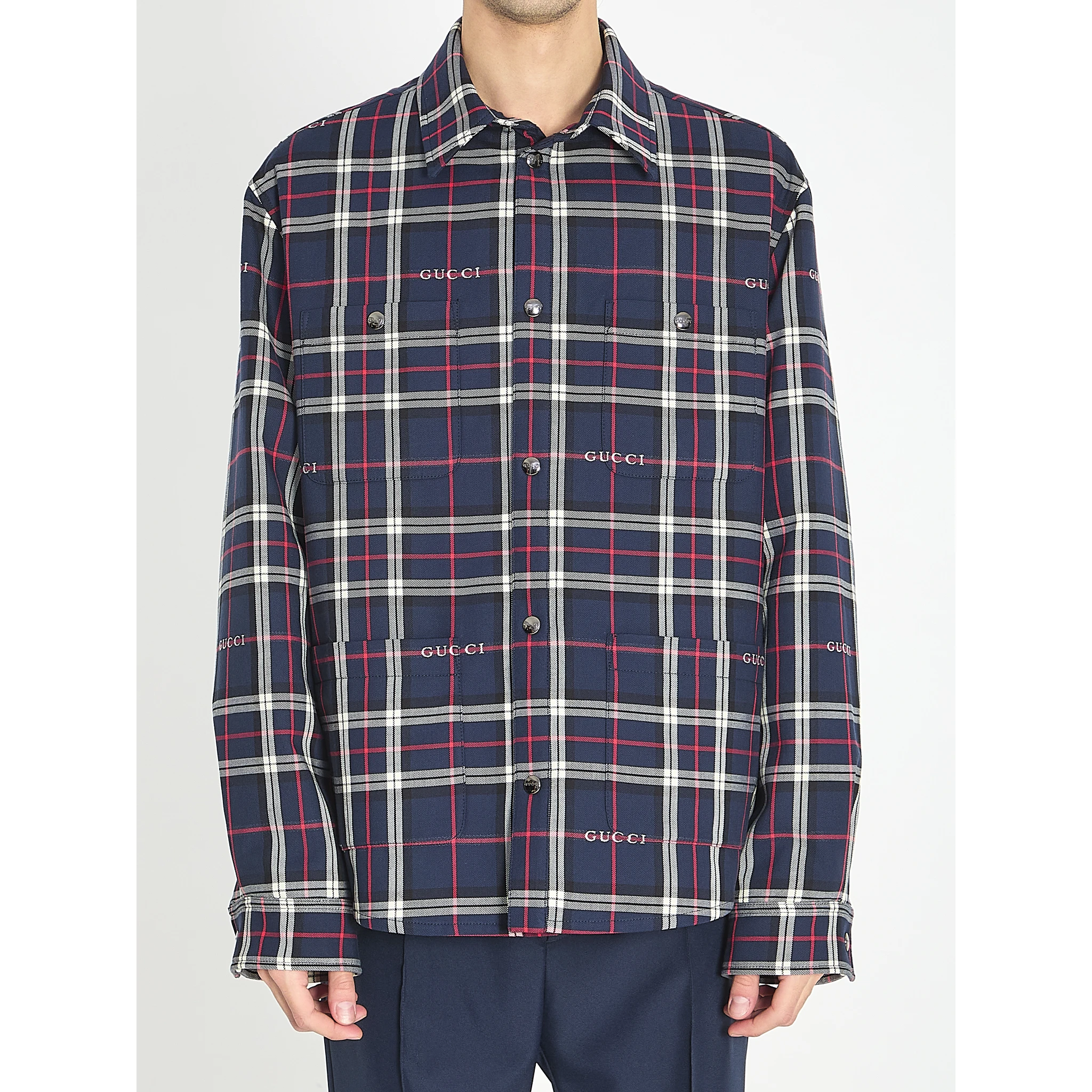 Check quilted overshirt