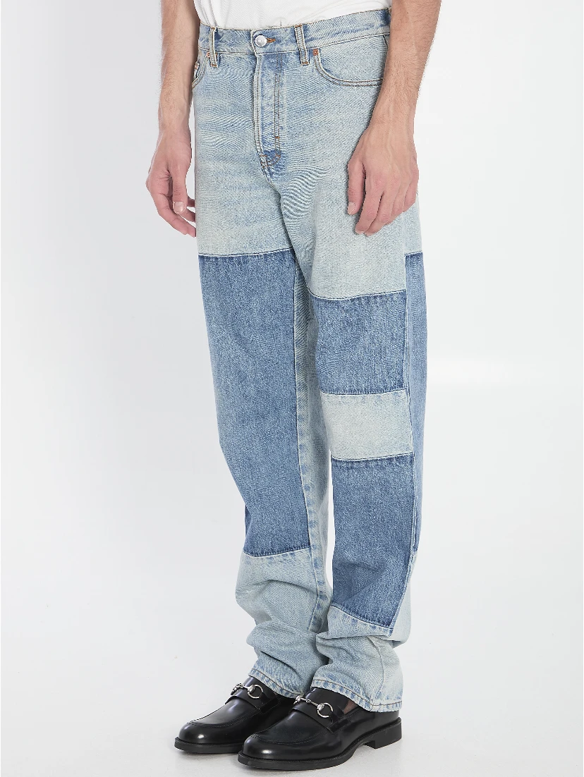 Patchwork denim jeans