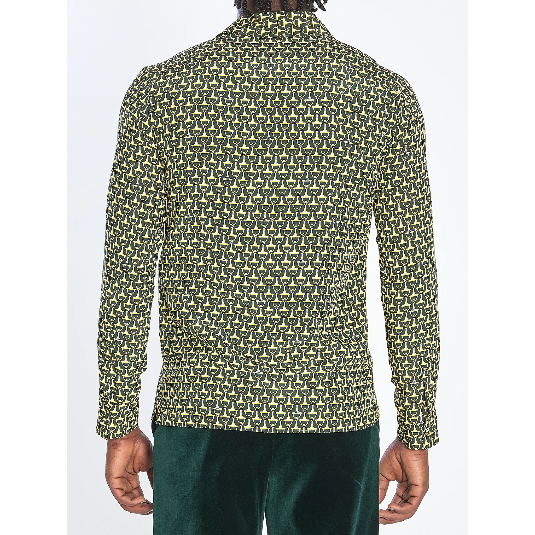 Silk shirt with Horsebit print