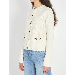 Cashmere wool cardigan with Morsetto