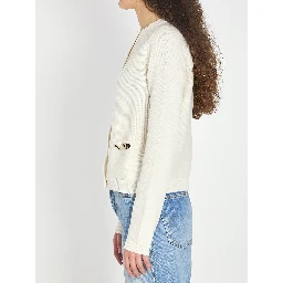 Cashmere wool cardigan with Morsetto