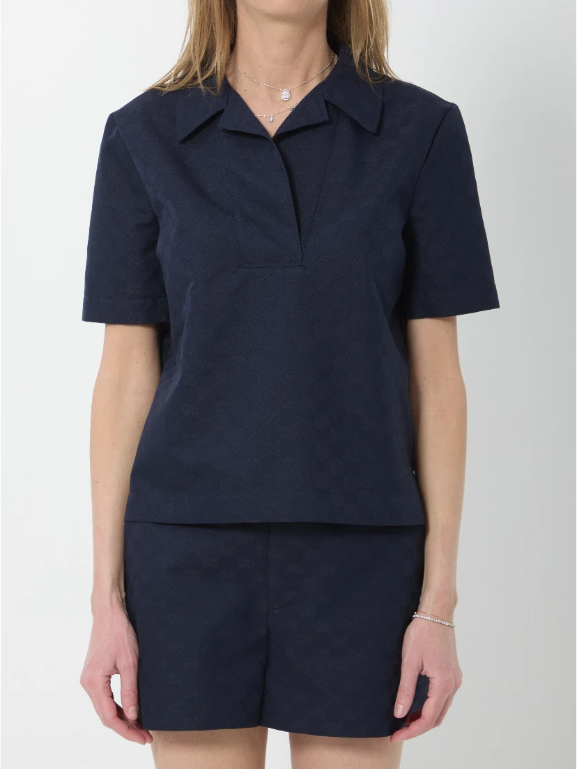 GG cotton gabardine top