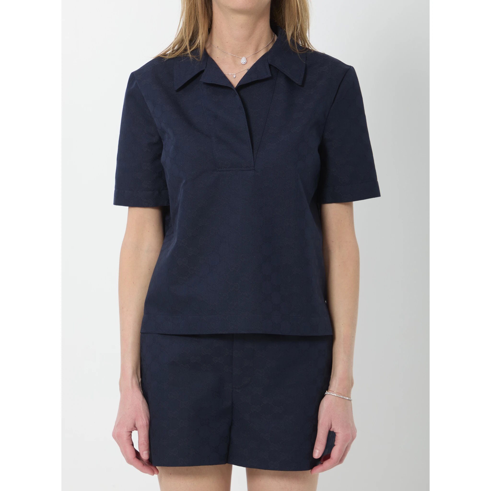 GG cotton gabardine top